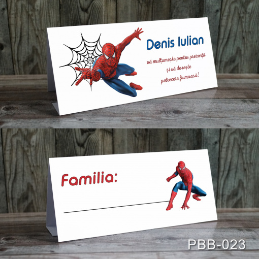plicuri bani carduri masa botez Spiderman