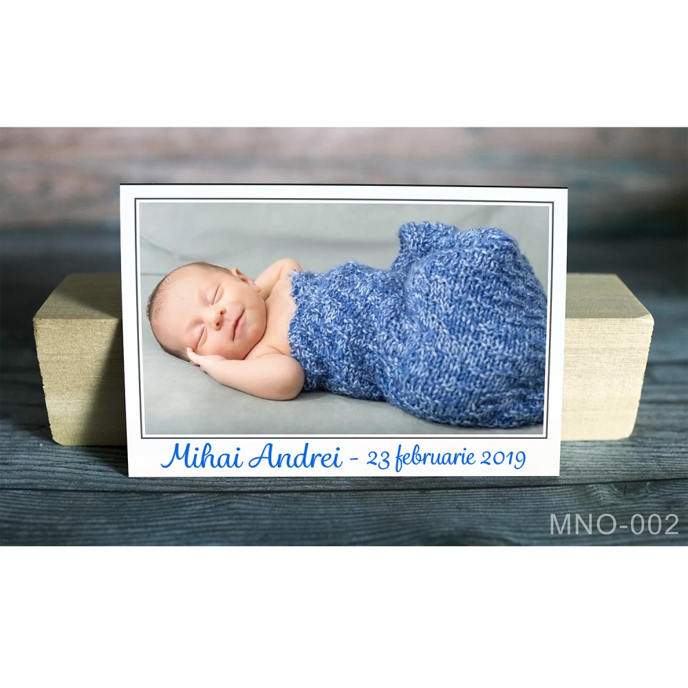 magnet botez simplu cu o fotografie