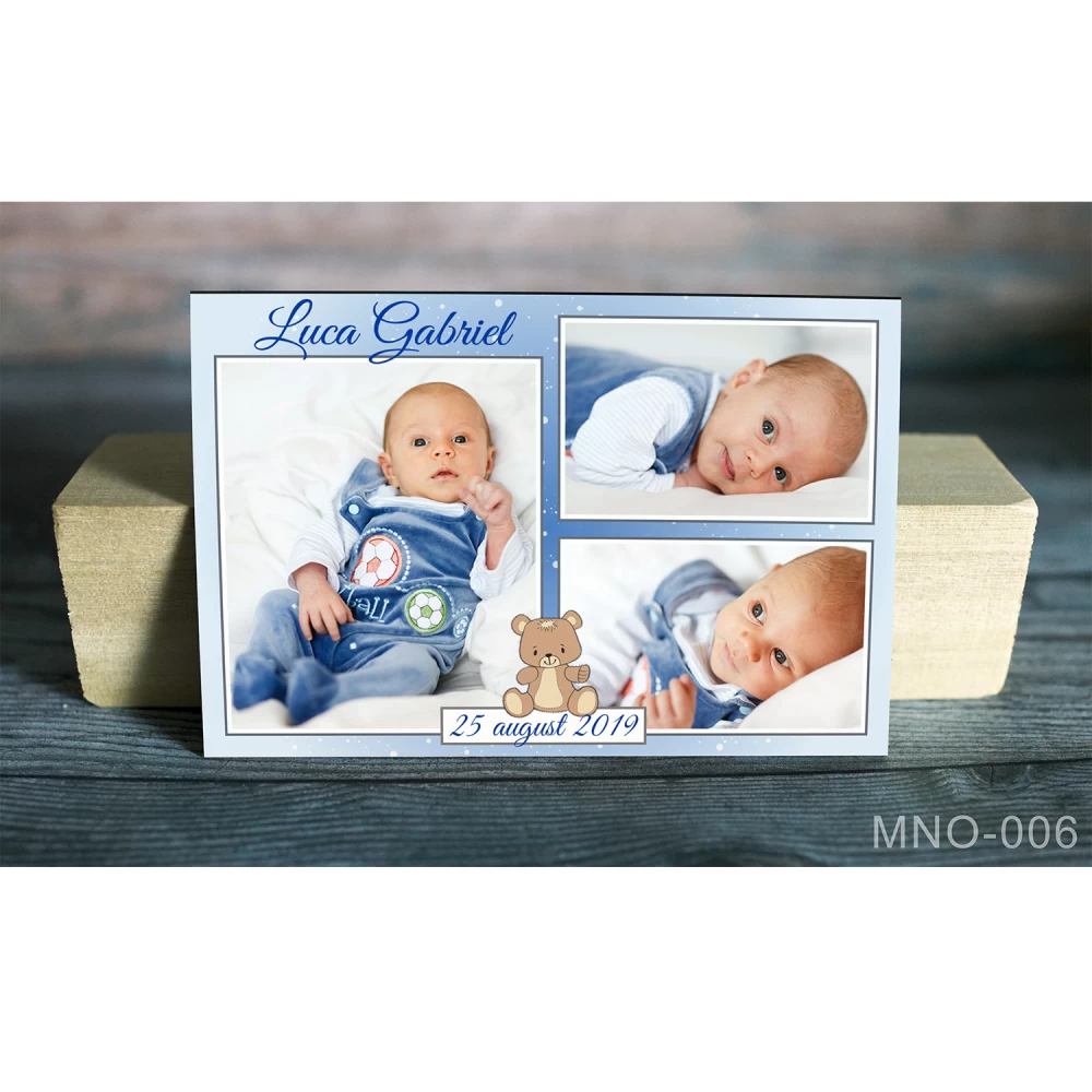 magnet marturie botez 3 foto cu ursulet