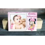 magnet marturie botez cu foto si Minnie bebelus