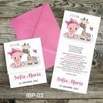Invitatii botez cu plic colorat - girafa - IBP-03 - imagine 2