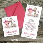 Invitatii botez cu plic colorat - girafa - IBP-03 - imagine 3