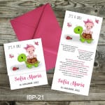 Invitatii botez cu plic colorat - broasca testoasa - IBP-21