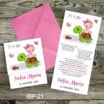 Invitatii botez cu plic colorat - broasca testoasa - IBP-21 - imagine 2