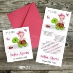 Invitatii botez cu plic colorat - broasca testoasa - IBP-21 - imagine 3