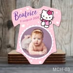 Magnet personalizat botez decupat body - Hello Kitty - MCH-03