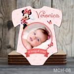 Magnet personalizat botez decupat body - Minnie Mouse - MCH-08