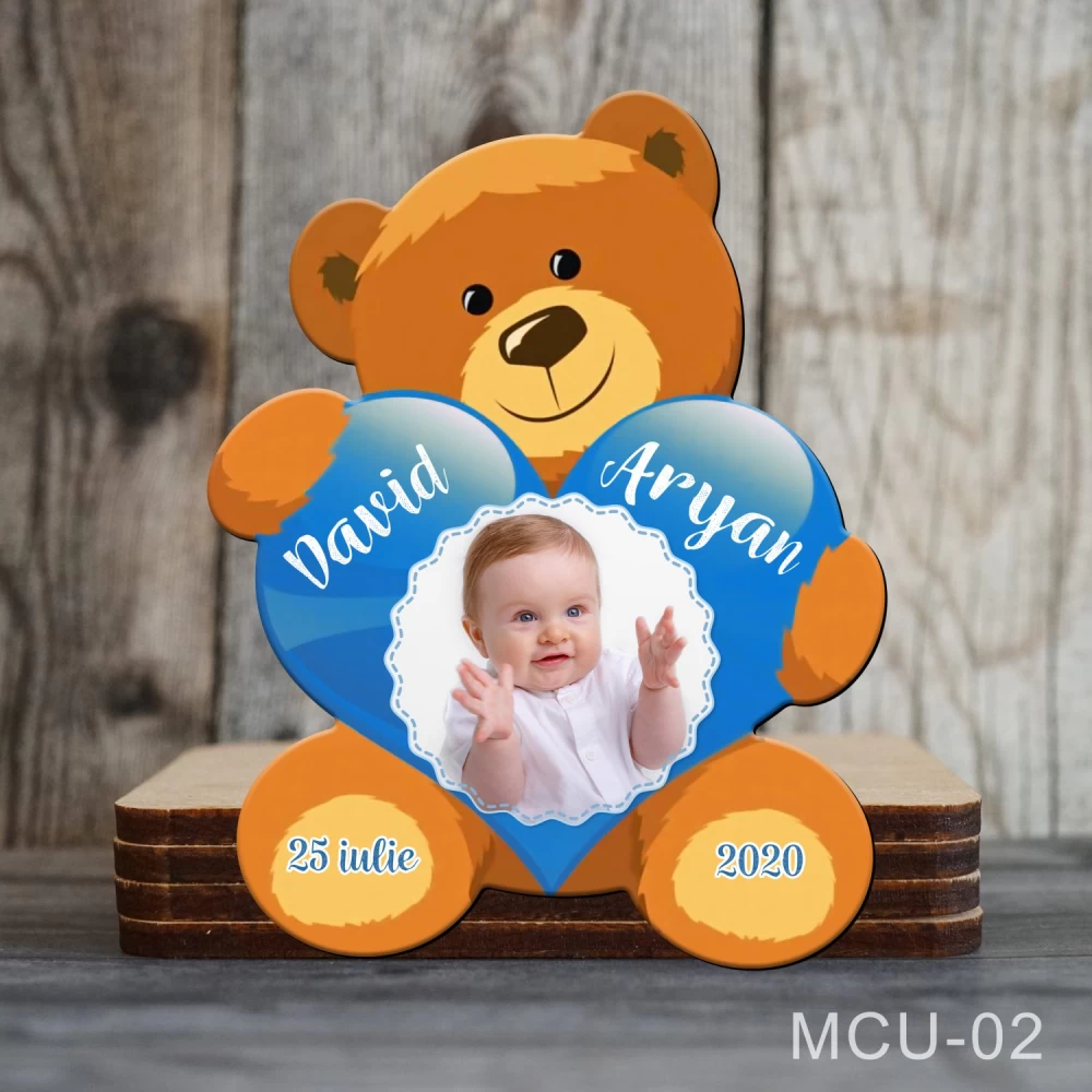 Magnet decupat ursulet marturie botez
