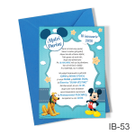 Invitatii botez cu plic colorat - Mickey - IB-53
