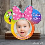 magnet decupat marturie botez cu Minnie Mouse