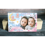 Magnet personalizat botez gemeni - unicorni - MBO-95