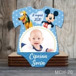 Magnet personalizat botez decupat body - Mickey si Pluto - MCH-20