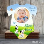 Magnet personalizat botez decupat body - Dalmatieni - MCH-29
