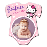 Magnet personalizat botez decupat body - Hello Kitty - MCH-03 - imagine 2