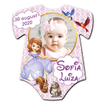 Magnet personalizat botez decupat body - printesa Sofia - MCH-14 - imagine 2