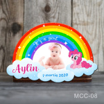 Magnet personalizat botez decupat curcubeu - Ponei - MCC-08