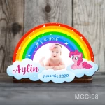 Magnet personalizat botez decupat curcubeu - Ponei - MCC-08