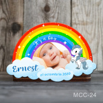 Magnet personalizat botez decupat curcubeu - unicorn - MCC-24