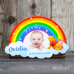 Magnet personalizat botez decupat curcubeu - Winnie - MCC-31