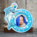 Magnet personalizat botez decupat delfin - MCD-01
