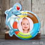 Magnet personalizat botez decupat delfin - MCD-03