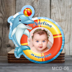 Magnet personalizat botez decupat delfin - MCD-06