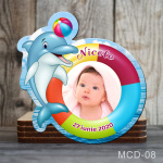 Magnet personalizat botez decupat delfin - MCD-08