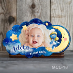 Magnet personalizat botez decupat norisor - Strumfita - MCL-18