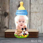 Magnet personalizat botez decupat biberon - Mickey - MCS-04