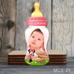 Magnet personalizat botez decupat biberon - Minnie - MCS-21