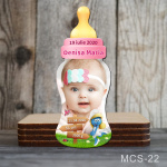 Magnet personalizat botez decupat biberon - Strumfita - MCS-22