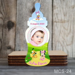 Magnet personalizat botez decupat biberon - Minnie - MCS-24