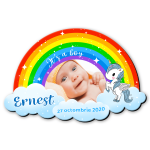 Magnet personalizat botez decupat curcubeu - unicorn - MCC-24 - imagine 2