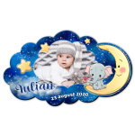Magnet personalizat botez decupat norisor - elefant - MCL-09 - imagine 2