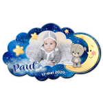 Magnet personalizat botez decupat norisor - ursulet - MCL-08 - imagine 2