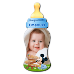 Magnet personalizat botez decupat biberon - Mickey Mouse - MCS-02 - imagine 2