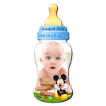 Magnet personalizat botez decupat biberon - Mickey - MCS-04 - imagine 2