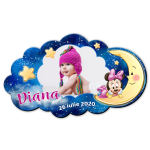 Magnet personalizat botez decupat norisor - Minnie - MCL-12 - imagine 2