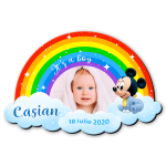 Magnet personalizat botez decupat curcubeu - Mickey - MCC-14 - imagine 2