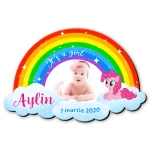 Magnet personalizat botez decupat curcubeu - Ponei - MCC-08 - imagine 2