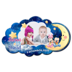 Magnet personalizat botez decupat norisor - Minnie si Mickey Mouse - MCL-25 - imagine 2