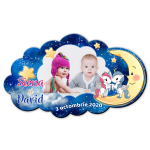 Magnet personalizat botez decupat norisor - unicorni - MCL-27 - imagine 2