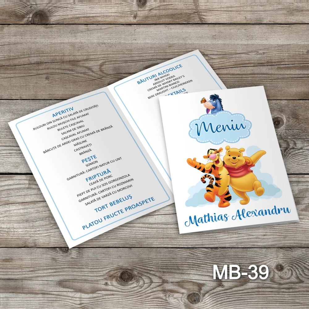 meniu Winnie the Pooh