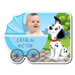 Magneti personalizati botez Carucior - Dalmatian - MFC-06 - imagine 2