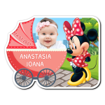 Magneti personalizati botez Carucior - Minnie Mouse - MFC-15 - imagine 2