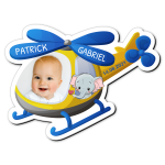 Marturii botez magneti personalizati Elicopter - Elefant - MFE-09 - imagine 2
