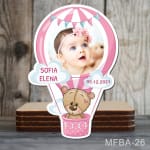 Marturii magnetice botez Balon aer cald - Ursulet - MFBA-26