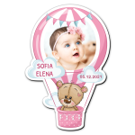 Marturii magnetice botez Balon aer cald - Ursulet - MFBA-26 - imagine 2