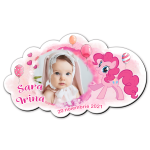 Marturii botez magnetice forma norisor - Ponei roz - MCN-09 - imagine 2