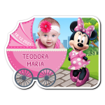 Magneti personalizati botez Carucior - Minnie Mouse - MFC-14 - imagine 2